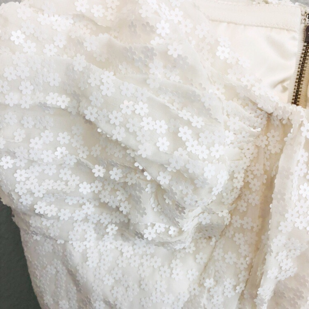 Jill Stuart White Floral Sequin Dress | Sz 10 NWT - Picture 6 of 7